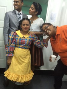 Having fun backstage