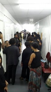 Cast getting ready before the Show
